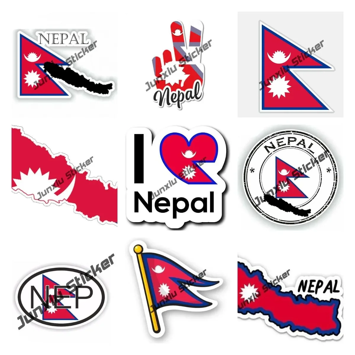 Love Nepal Flag Decal Sticker Home Pride Travel Decal Nepal Map NEP Accessories for Car Truck Van Bumper Window Laptop Cup Wall