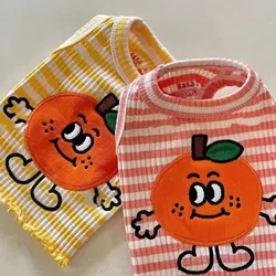 Pet Stripe Orange Vest Clothes Dog Clothing Small Dog Spring Vest Bomi Schnauzer Cat Teddy Bears Spring/Summer Puppy Clothes