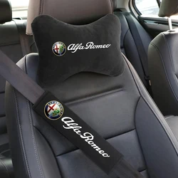 Car Seat Belt Protect Shoulder Pad Cover Headrest Neck Pillow For Alfa Romeo 4C 159 Spider Giulia Giulietta 156 Tonale Mito 147