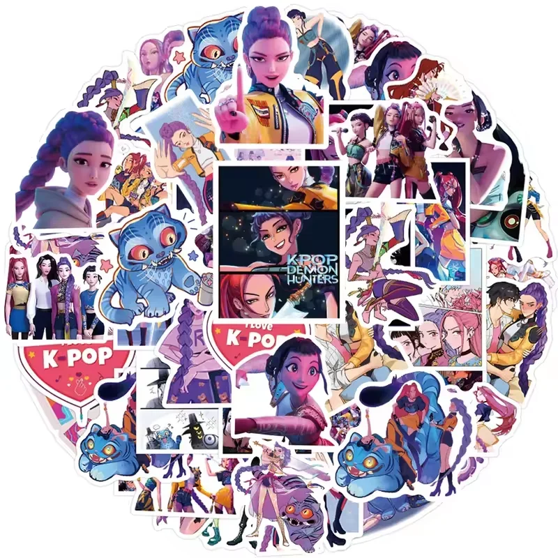 110/55 Stück Kpop Demon Hunters Aufkleber Cartoon Anime Aufkleber Dekorative Aufkleber für Scrapbook Notebook Aufkleber Jungen Mädchen Geschenke