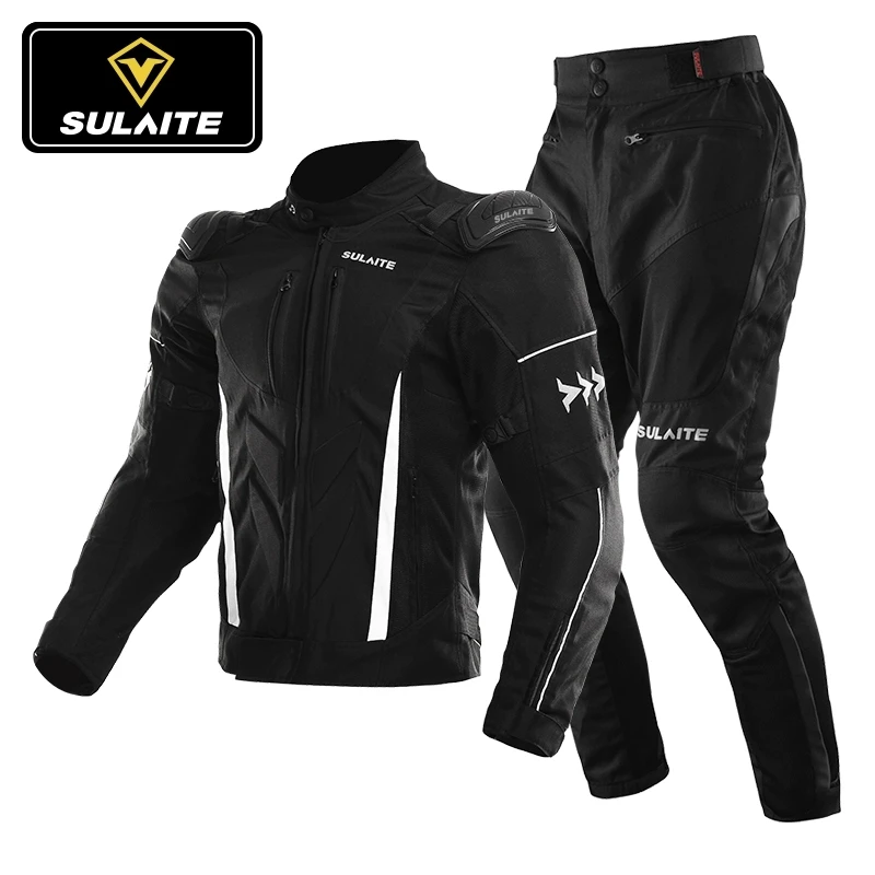 Summer Breathable Mesh Motorcycle Jacket Reflective Motorcycle Riding Clothes Built-in Detachable Protective Gear Racing Suit