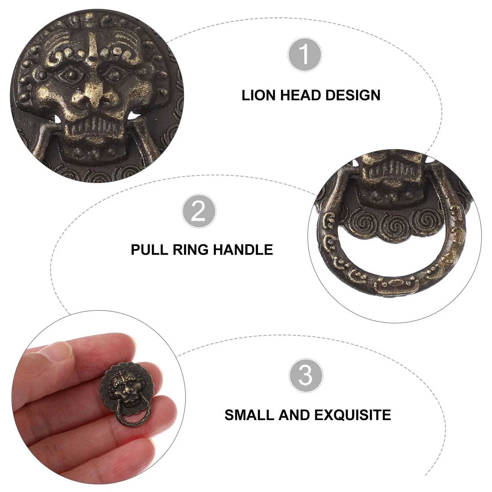 24 قطعة 20 مللي متر الأسد رئيس درج يسحب سبائك الزنك خزانة سحب سهلة التركيب الزخرفية تسحب درج سحب