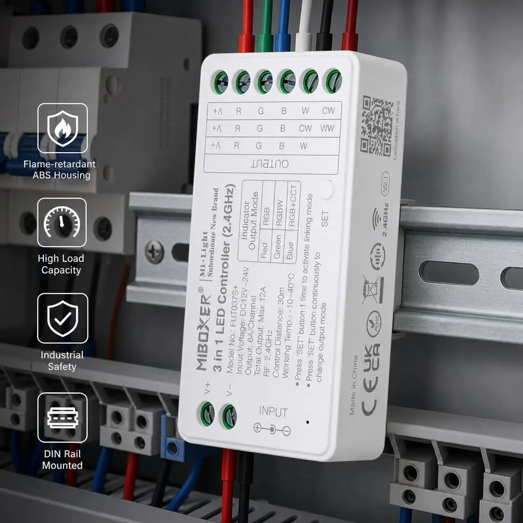 MiBoxer DC12-24V FUT037S+ B0 B3 B4 B8 U3 Smart PWM 3In1 2.4GHzRF RGB RGBW RGB+CCT COB Led Strip Light Dimmer Controller