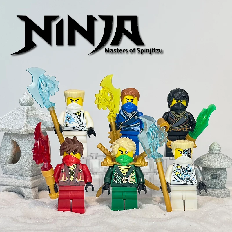 Blocos de Montar  Figura Ninja Fantasma: Lloyd com Traje de Energia e Arma Zan Tecnológica Mecânica – Brinquedo de Montag...