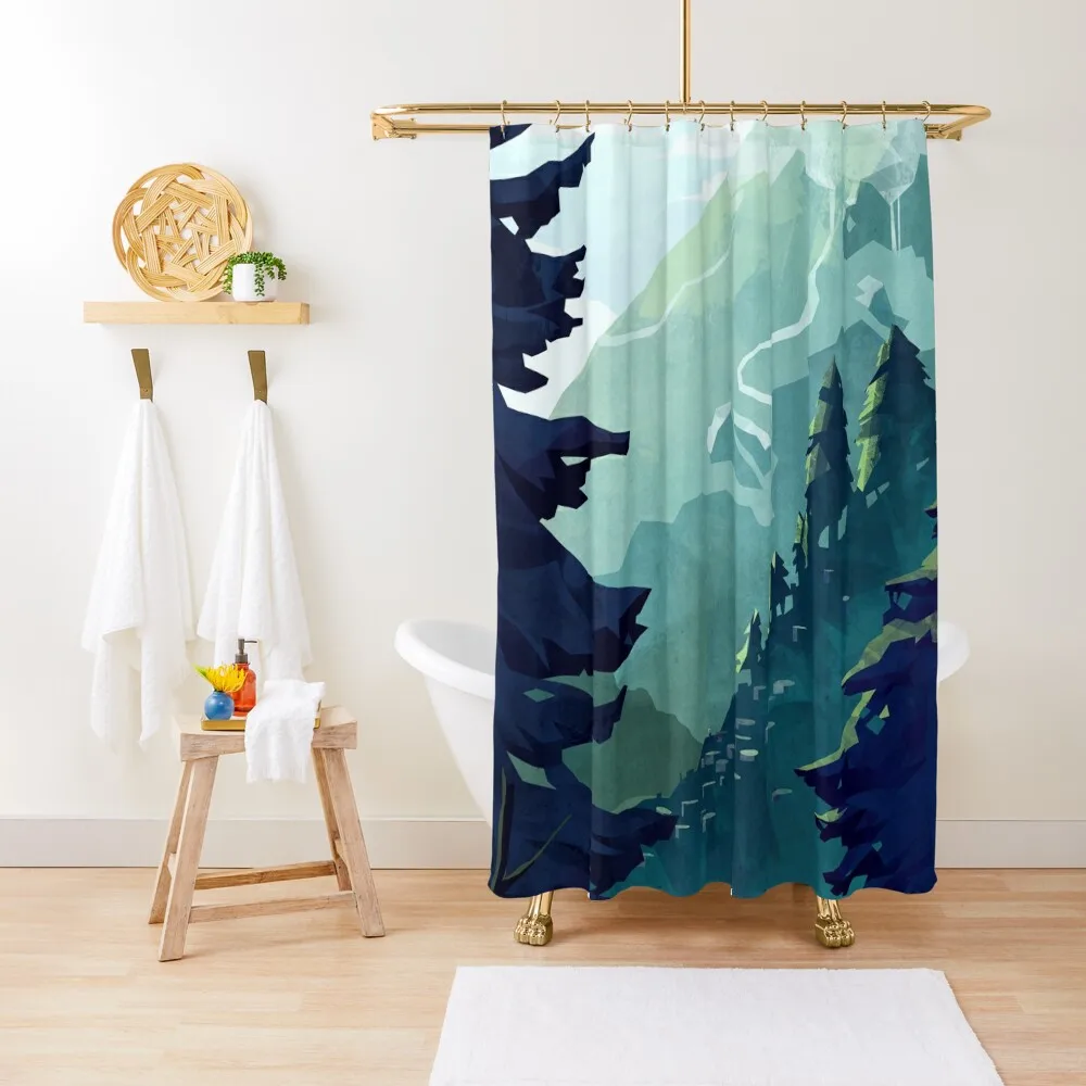 

Canadian Mountain Shower Curtain Cute Shower Waterproof Bathroom Shower Bathtub Curtain