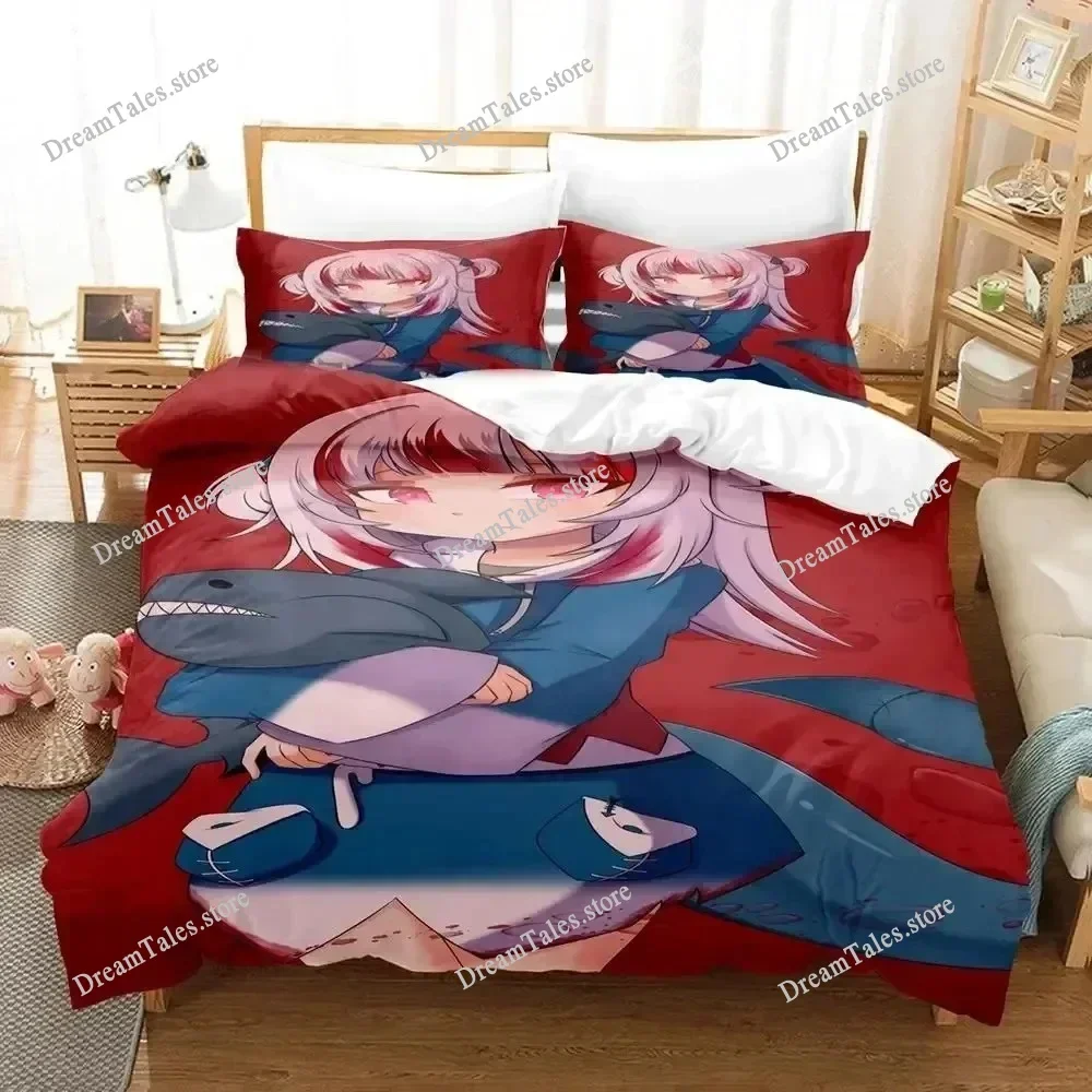 Gawr Gura Reflect Fanart HoloMyth Bedding Set Duvet Cover Bed Set Quilt Cover Pillowcase Comforter King Queen Size Boys Adult741