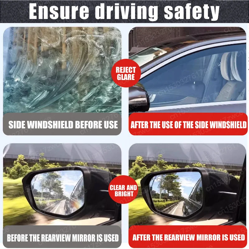 طقم طلاء تلميع زجاج السيارة لفرشاة تنظيف فيلم زيت الزجاج الأمامي، تنظيف الزجاج التلقائي، طارد المياه، مضاد للمطر، مسعور