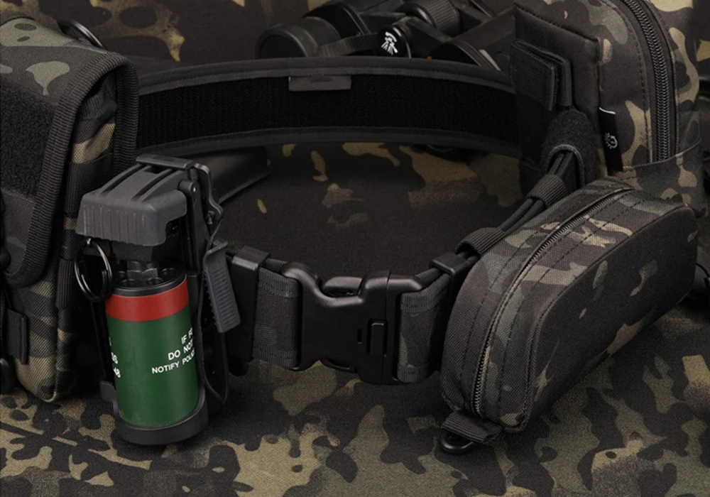 TUSHI Neuer taktischer Gürtel mit Schnellverschluss für Herren, Outdoor-Camouflage-Nylon, breiter Taillengürtel für Bergsteigen, Wandern, Arbeit, Angeln – Detail 11