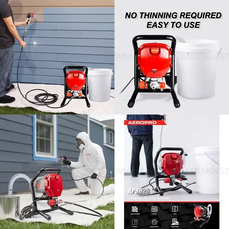 AEROPRO AP8626 Electric Airless Paint Sprayer 220V/110V 750W Airless Machine with Airless for Home Interior and Exterior