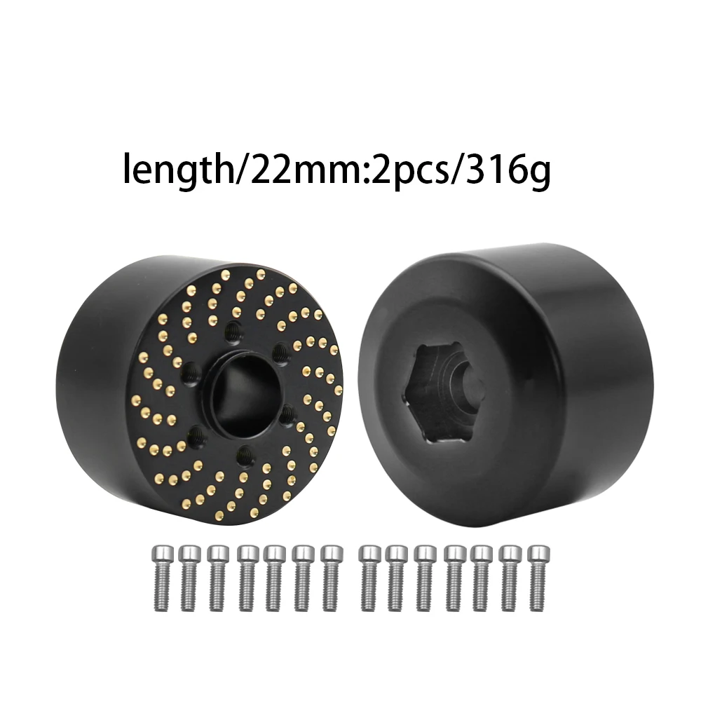 Messing-Rad-Sechskant-Nabenadapter für 1,9 2,2 Beadlock-Felge RC Crawler Car Axial SCX10 Capra TRX4 TRX6 Gewichte