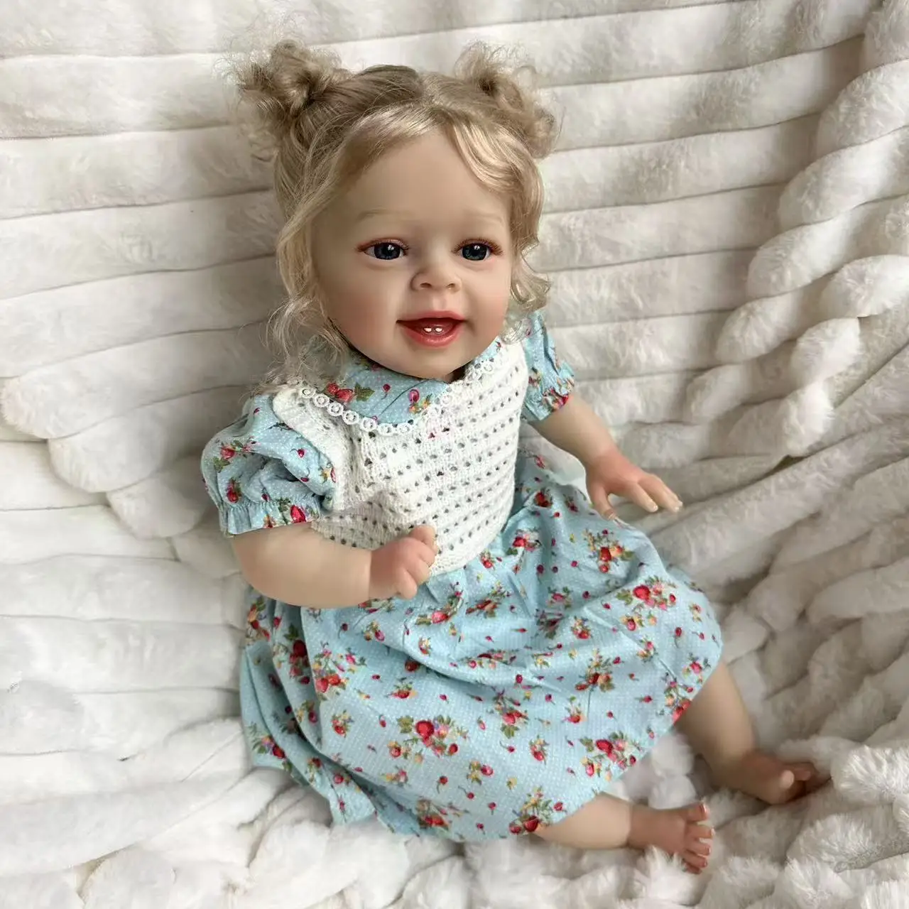 

NPK 19-дюймовая кукла Янника для девочек-реборн — окрашенная готовая коллекционная художественная кукла с 3D-кожей и видимыми венами