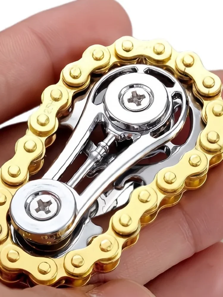 AliExpress Sprocket Flywheel Flywheel Flying Top Flying Disk Anti-Anxiety Ornaments Metal Bicycle Chain EDC Rotating Flying Disk Adult Toy