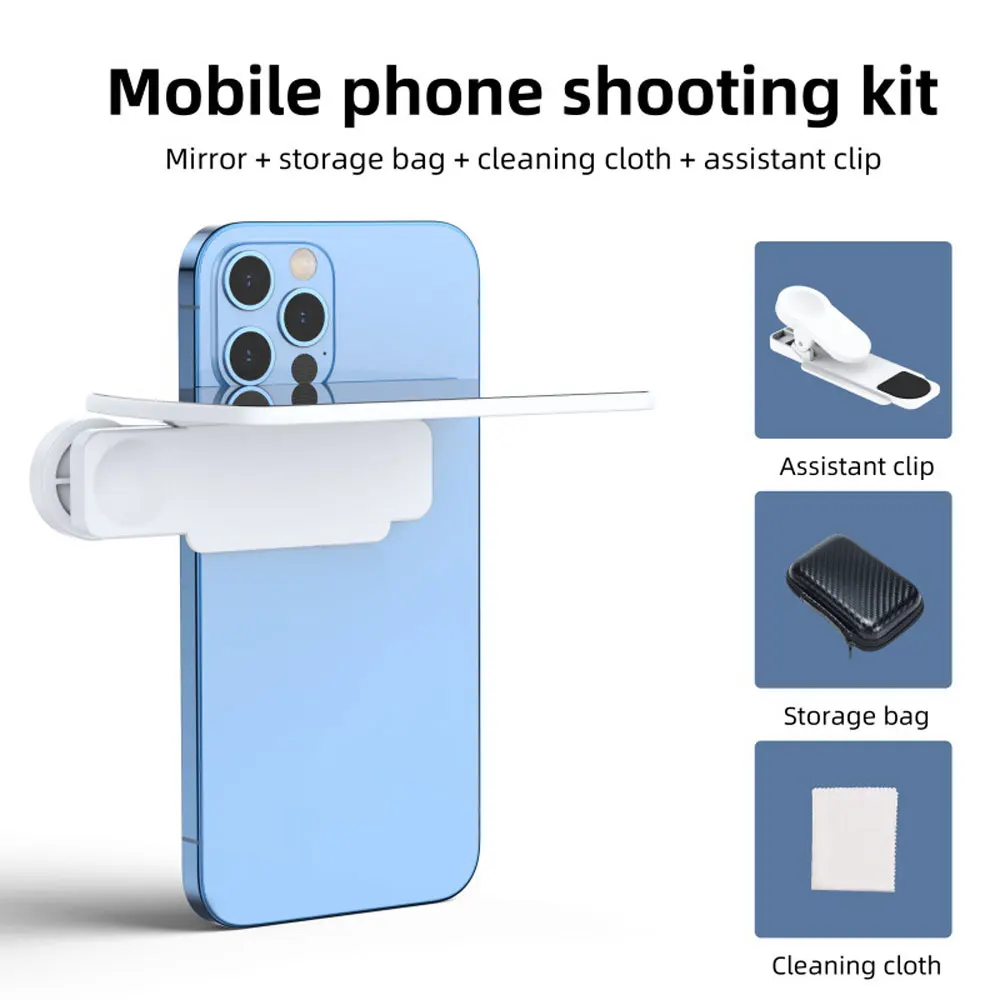 Kit clip di riflessione per specchio per fotocamera smartphone per tutti i modelli di telefoni Strumento perfetto per fotografi
