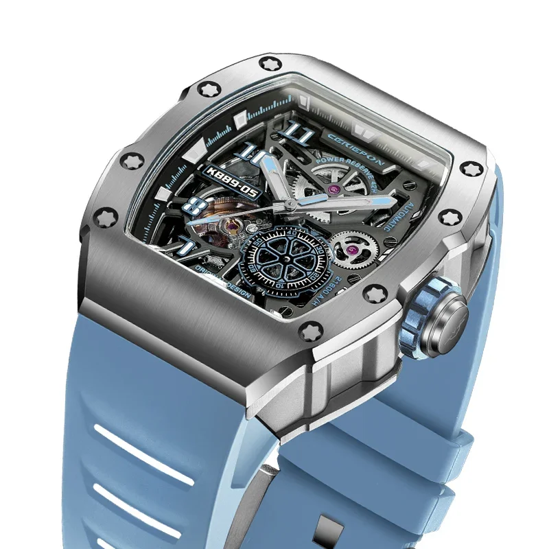 CERIEPON Mechanical Watch Fully Automatic Luminous Men's Model Branded Hollowed Out Wine Barrel Shaped Men's watch 5ATM