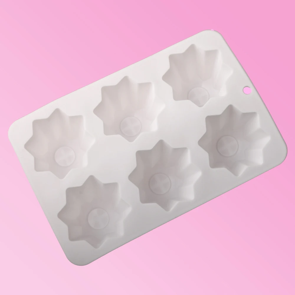 6-Cell 8-Corner Pandolo Shaped Silicone Cake Mold Christmas Dessert Making Tool Mousse Cake Mold Kitchen Baking Supplies