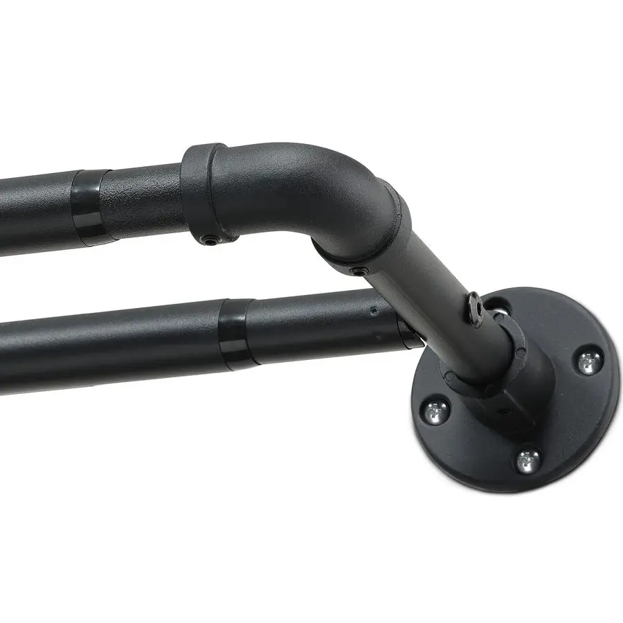 

Комплект промышленных карнизов для штор от 28 до 90 дюймов, усиленные, черные, двойные, регулируемые, телескопические, для полного затемнения