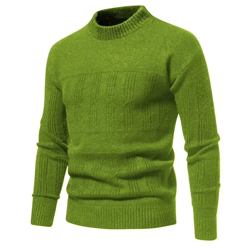 

Warm Knitted Sweater for Men 2024 New Sle Pure Color round Ne Inner irt Youth Faion Autumn Season Long Sve f Hi...