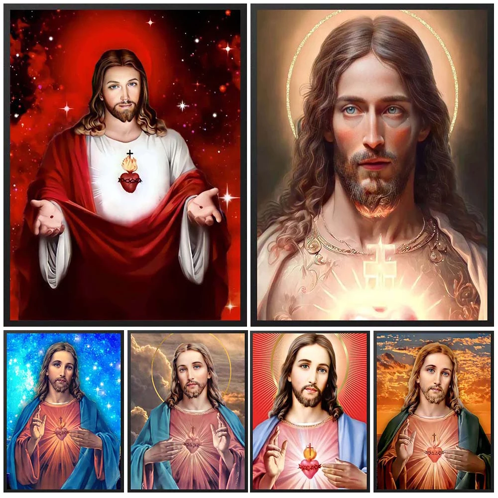 

The Heart of Jesus Christianity Religion Vintage Posters Wall Pictures For Living Room Poster Wall Art Canvas Painting Unframed