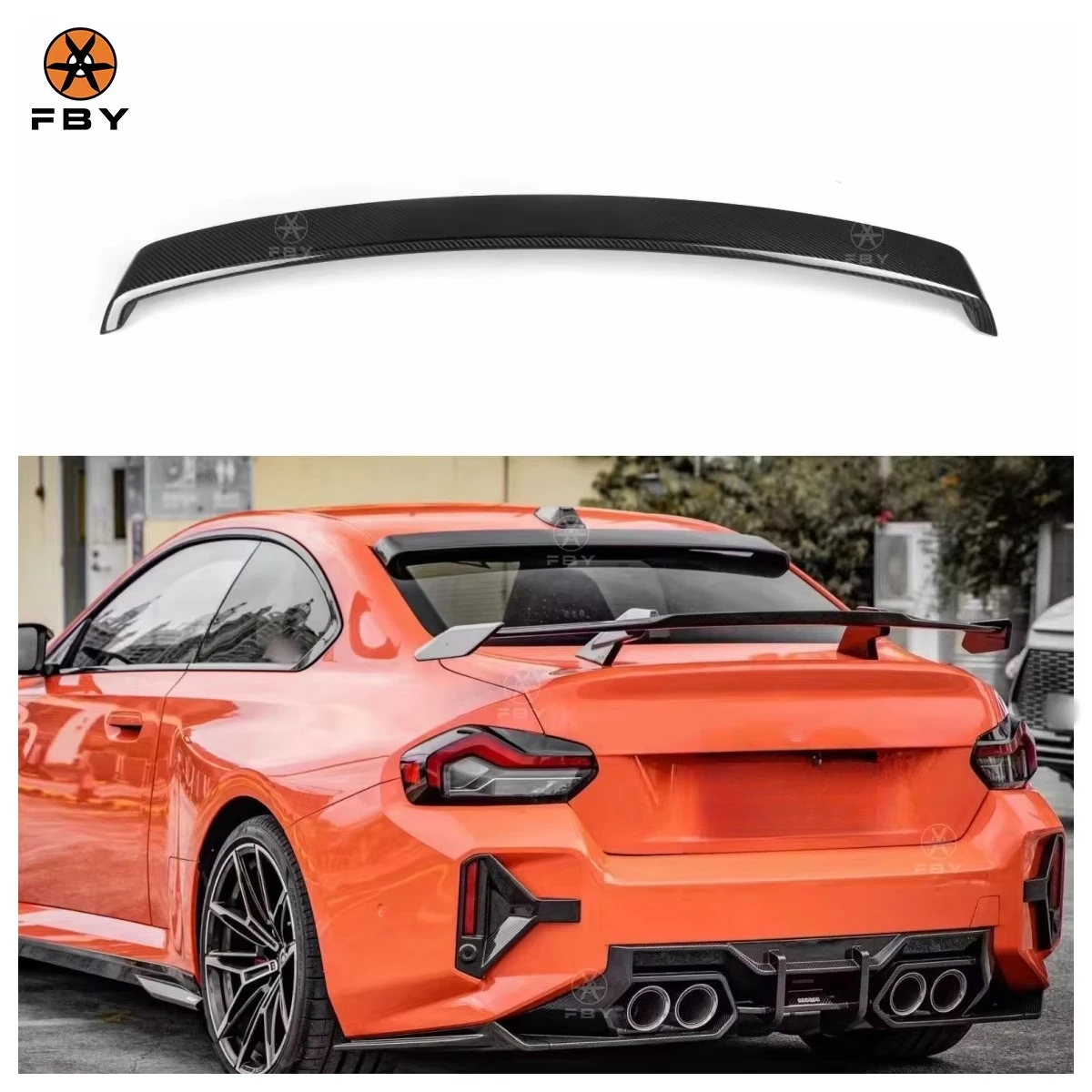 

Спойлер на крышу автомобиля из сухого карбона в стиле MP для BMW G87 M2 G42 M240i 2022+ (задний спойлер, комплект обвеса)