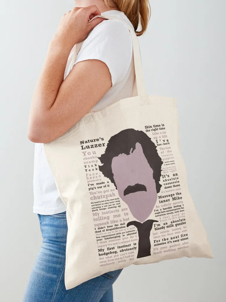 

Mike Wozniak Taskmaster Quotes Tote Bag tote bag university shopping bags foldable Women's handbag tote bag screen
