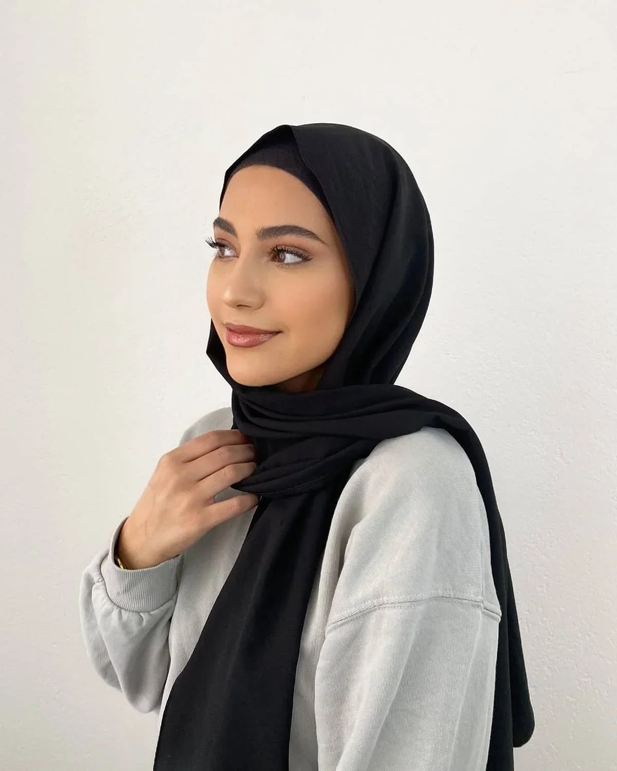 Polyester jersey Hijabs Schal für muslimische Frauen Schal dehnbar einfach Hijabs Modal Hijab Schals Kopftuch afrikanische Frau Turban