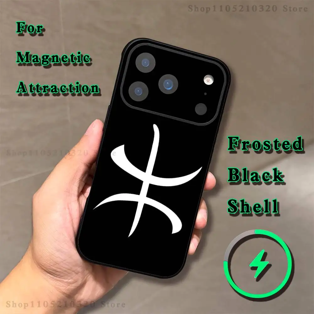 Amazigh Berber Flag Art  Phone Case For iPhone 17,16,15,14,13,12,11,Pro,Max,Plus,E,Air,Mini Magnetic Magsafe Frosted