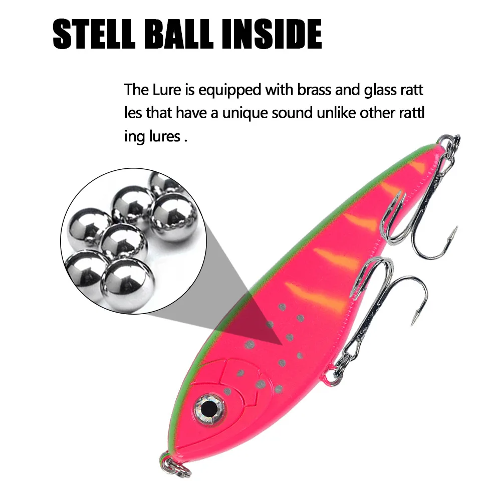 Loud Sound Jerkbait 10.5cm 29g 12.5cm 45g Slow Sinking VIB Bait Hard Vibration Lure Fishing Tackle For Musky Pike