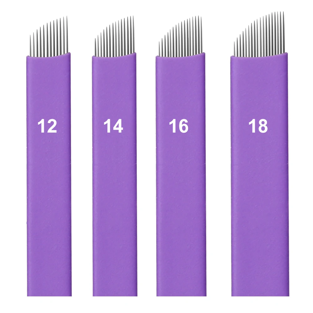 50 Pcs Nano Microblading Needles 0.18mm Tebori Manual Blades 3D Hair Stroke Permanent Makeup Blades for Eyebrow Eyeliner Lips