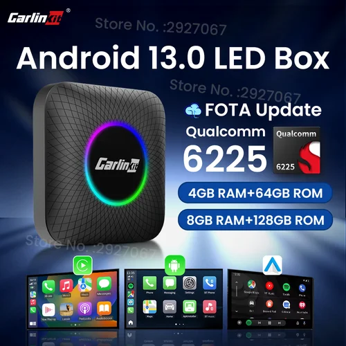 CarlinKit CarPlay Ai Box Android 13 SM6225 8 núcleos 8G + 128G para Netflix Smart TV Box inalámbrico CarPlay Android Auto 512GB a través de TF