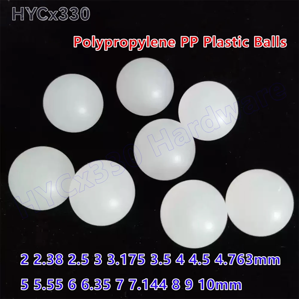 10-100Pcs Ø2mm - 10mm PP Solid Plastic Balls Dia 2 2.38 2.5 3 3.175 3.5 4 4.5 4.763 5mm to 10mm Floating Translucent Round Beads