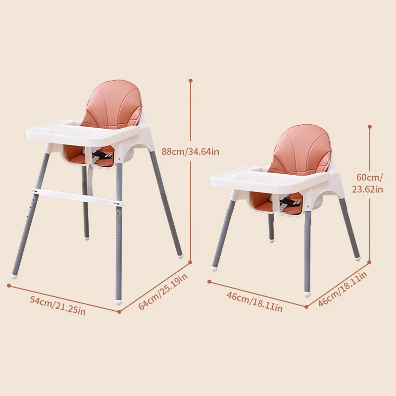 Silla alta para alimentación de bebé, fácil de almacenar y limpiar, plegable y portátil, comedor para niños