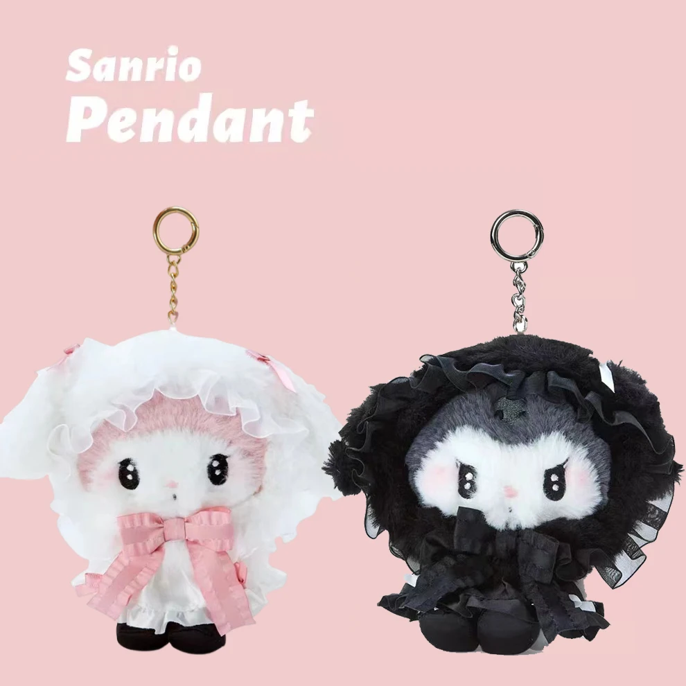 My Melody Pluche Hanger Sanrio Kuromi Sleutelhanger Mijnen Lolita Stijl Pluche Pop Tas Hanger Geschenken 15Cm Versieren Speelgoed voor Kinderen