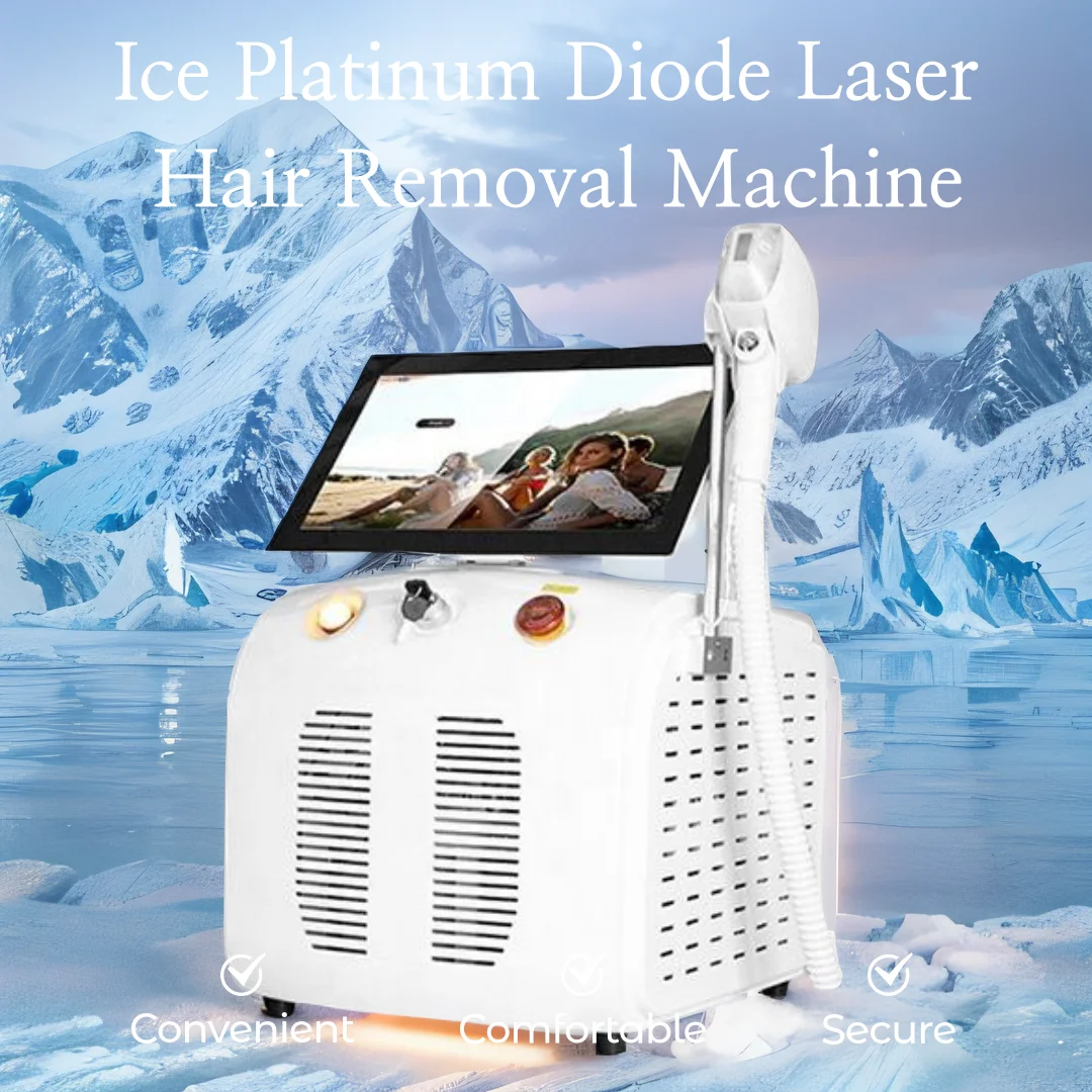 2025 New Ice Platinum 3500W 10bar 808nm Diode Laser Hair Removal Machine 755nm 808nm 1064nm Painless Epilator