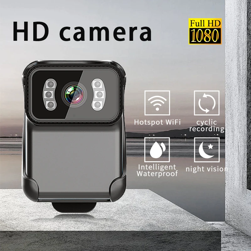 

1080P HD night vision mini portable back clip DV camera outdoor cycling mobile phone wifi camera law enforcement recorder