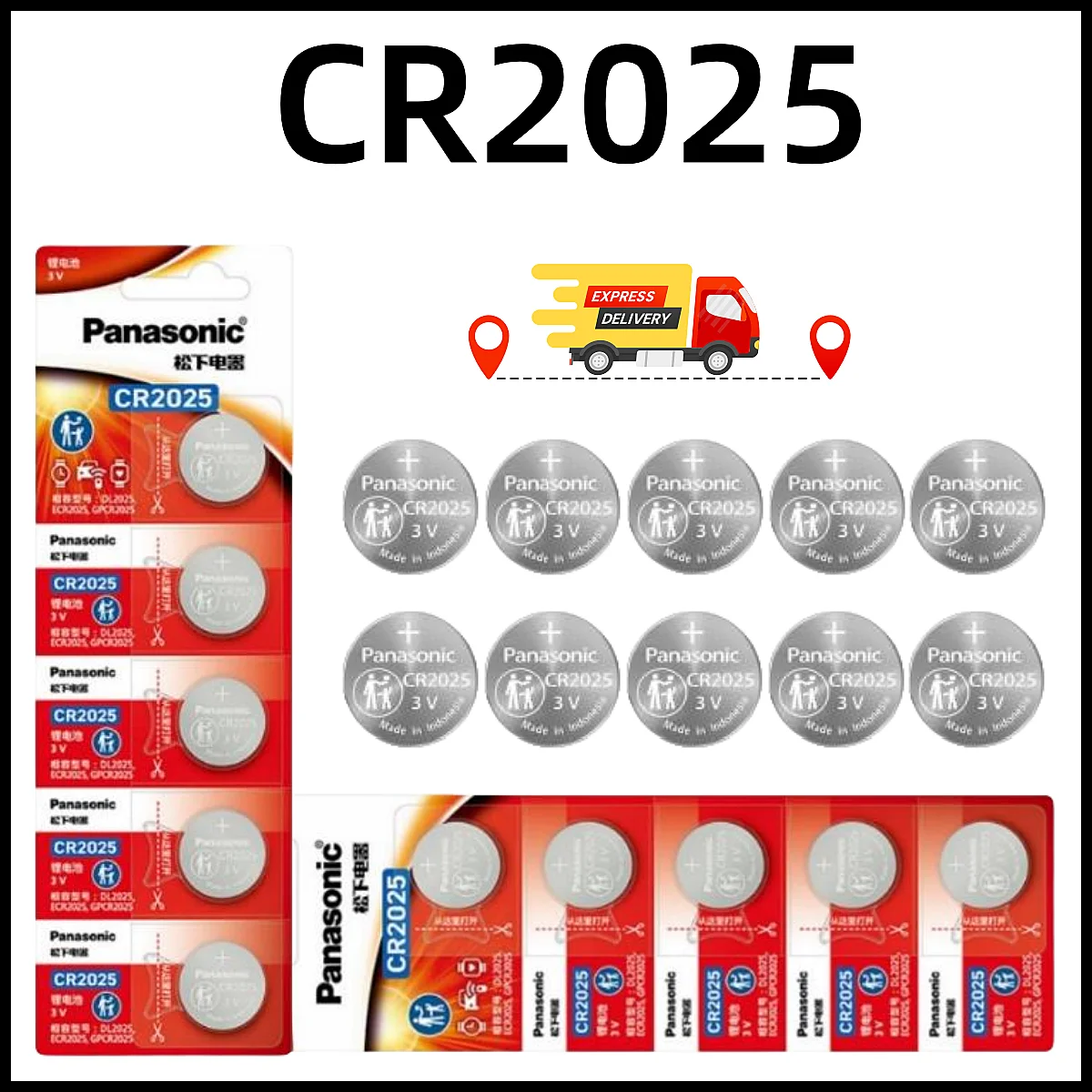 

5-20PCS Original Panasonic CR2025 3V ECR2025 Lithium Battery For Car Remote Control Watch Motherboard Scale Button Coin Cells