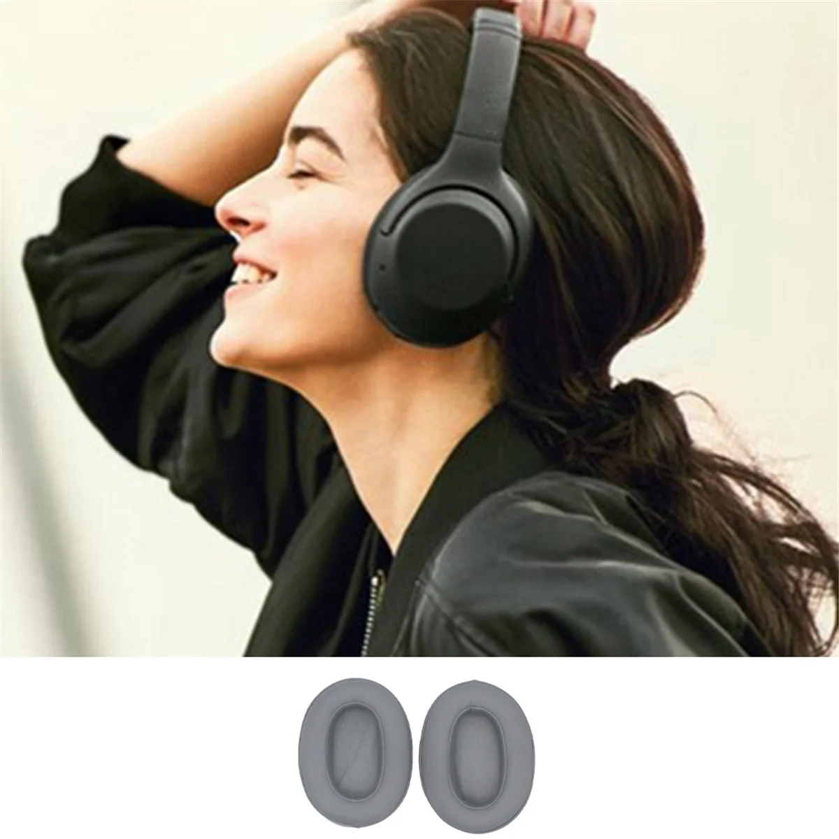 A57G-For Sony WH-XB900N ヘッドフォンカバー XB900N ヘッドセットスポンジカバー多機能イヤーマフ、グレー