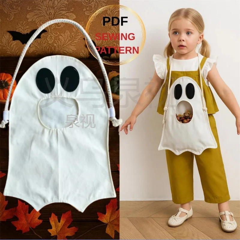 

Halloween Ghost Candy Bag Kids Trick or Treat Handbag Reusable Ghost Festival Snack Packaging Cloth Bag Halloween Party Favors
