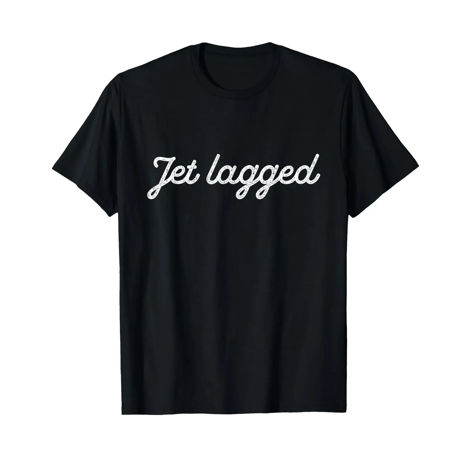 Jet Lagged Funny Aeroplane Travel Airport T Shirt black vintage Washed Stylish Stretched homme fashion Comfortable graphic