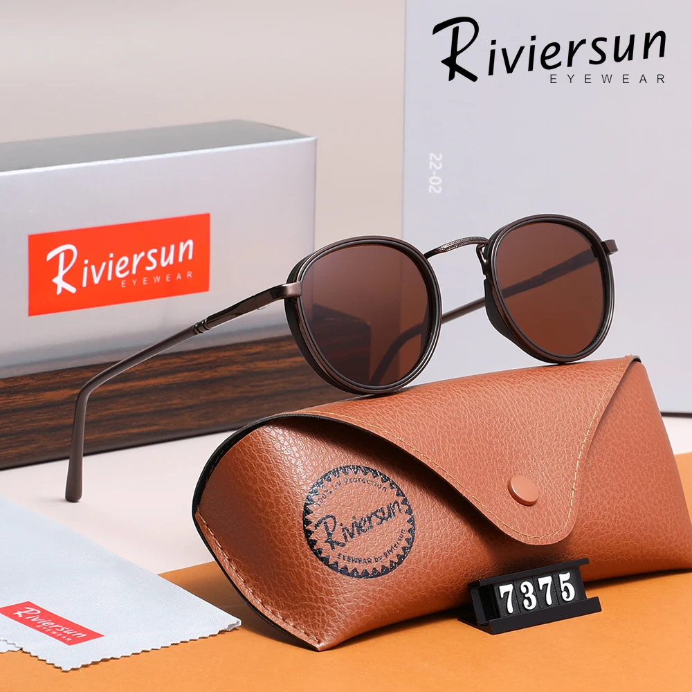 النظارات الشمسية الرجعية المستديرة الرجال الاستقطاب الفاخرة تصميم النظارات النساء النظارات اكسسوارات عالية الجودة نظارات للقيادة UV400 #3