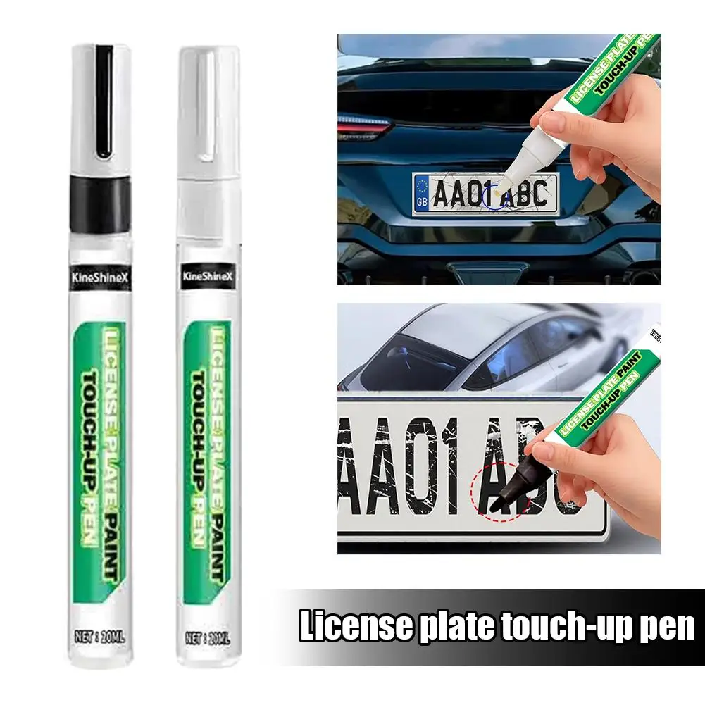 License Plate Touch-up Pen Fading Repair Car Scratch Repair Paint Pen For Nameplate Refurbishment Waterproof Auto Paint Care