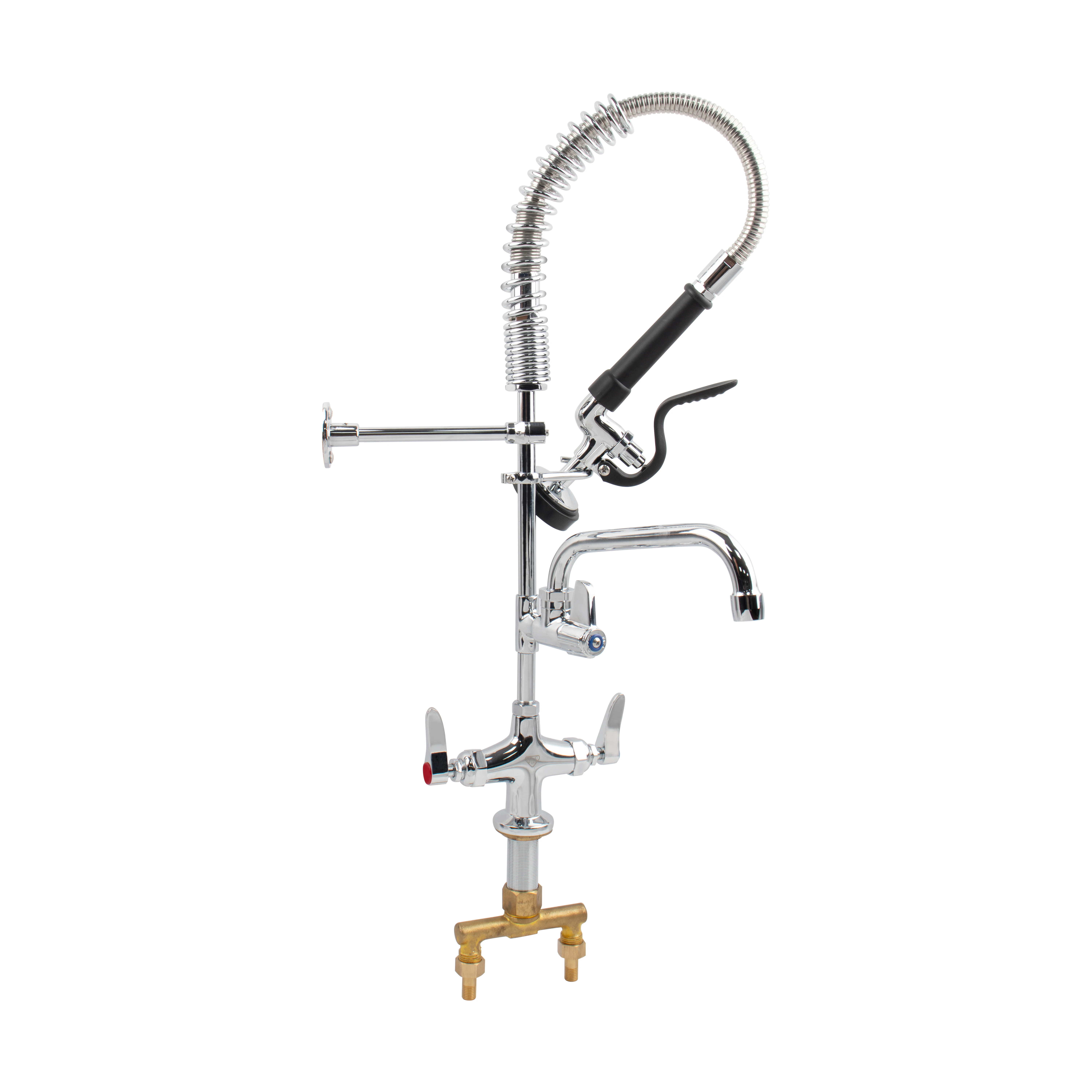 Contemporary Dual Temperature Chrome Kitchen Faucet 360 Degree Rotation Spring Pull Sprayer Brass Kitchen Sink Faucet