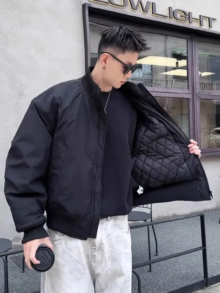 

Теплая хлопковая куртка-пилот с воротником-стойкой для мужчин, модная осенне-зимняя новинка, универсальная утепленная хлопковая теплая верхняя одежда