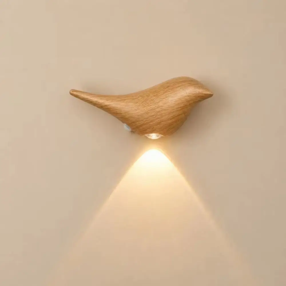 Warm Glow LED Bird Sconce Dimmable Waterproof Bird Shaped Decorative Lamp Cordless Install Touch Switch Magnetic Wall Lamp