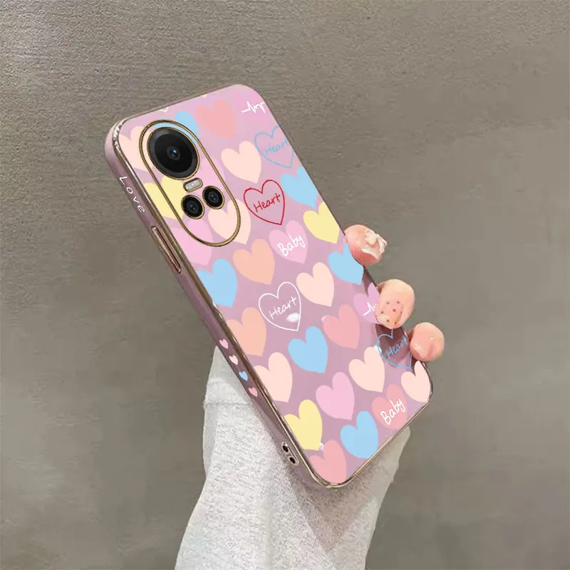 10 Healthy baby Plating Phone Case For OPPO Reno 11Pro 11 10ProPlus 10Pro 9 9ProPlus 9Pro 8T 8 8Pro 8ProPlus 7 7Pro 7SE 6 Cover