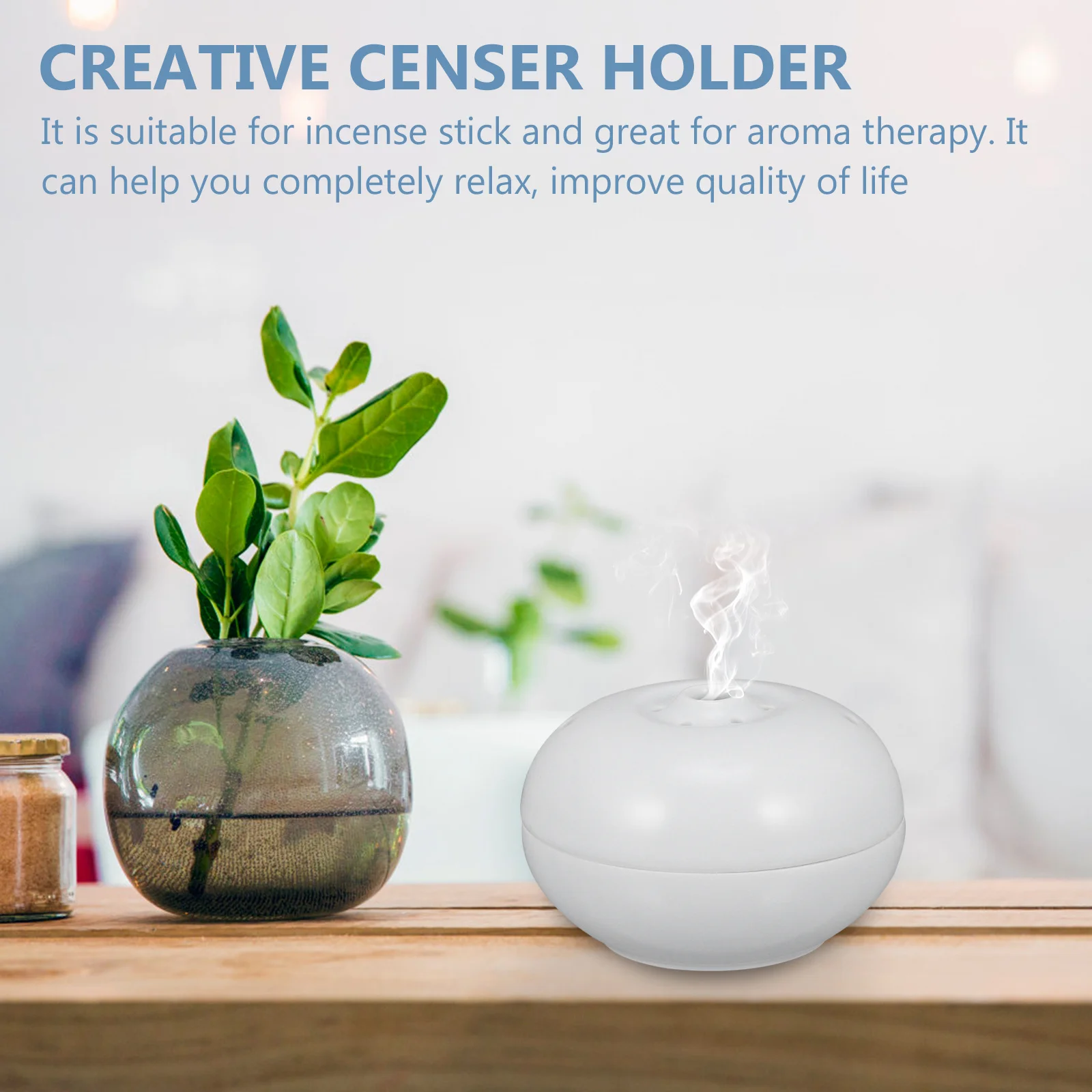 

1Pcs Ceramic Incense Burner Creative Censer Holder Aromatherapy Furnace for Home Bedroom Study Yoga Incense Burner