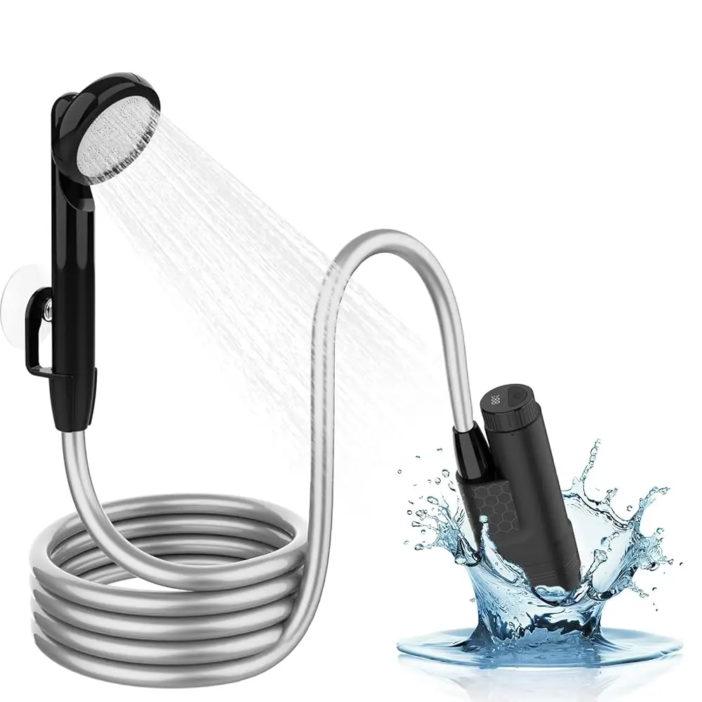 

Free Shipping-Portable Camping Shower with Digital Display, 3-in-1 Outdoor Shower Pump for Camping, Beach, Pet Washing | Lightwe