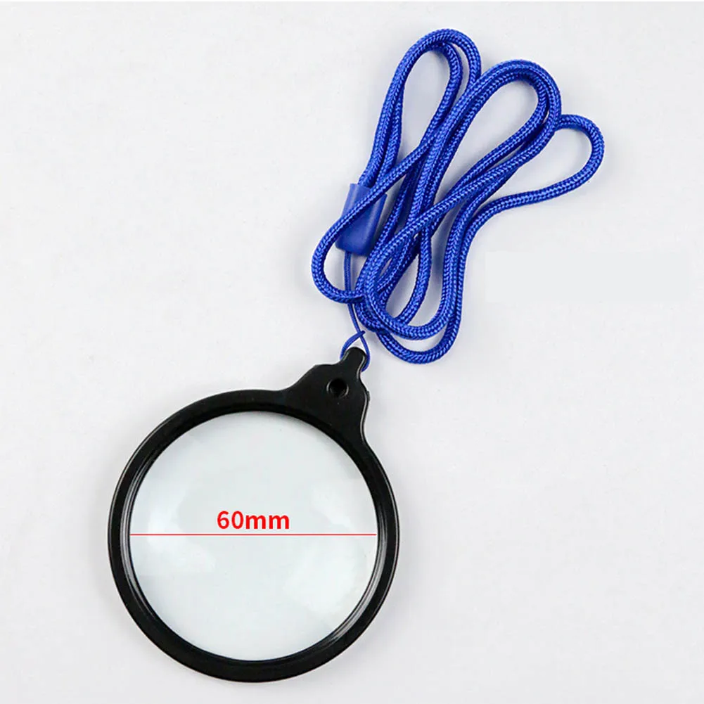 10X Hanging Magnifying Glass Jewelry Loupe  Magnifier Optical Lens Necklace Hanging Portable with Rope for Reading Watch Repair