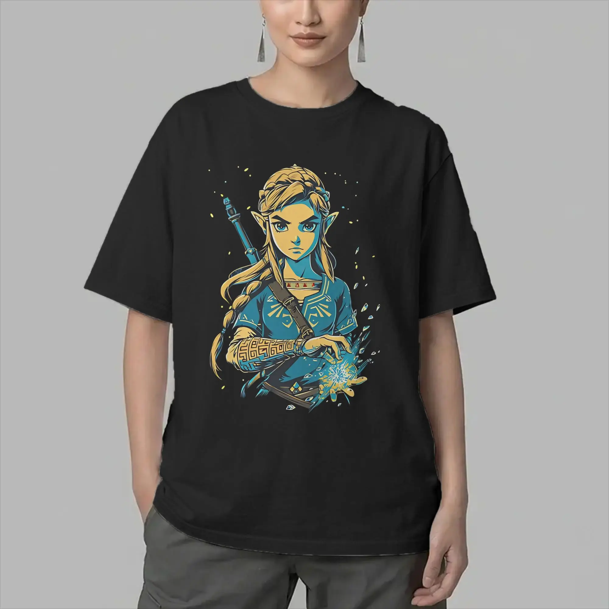 Men's T-Shirts Zeldas Legend Link Humorous Pure Cotton Tees Short Sleeve Game Anime T Shirt O Neck Tops New Arrival