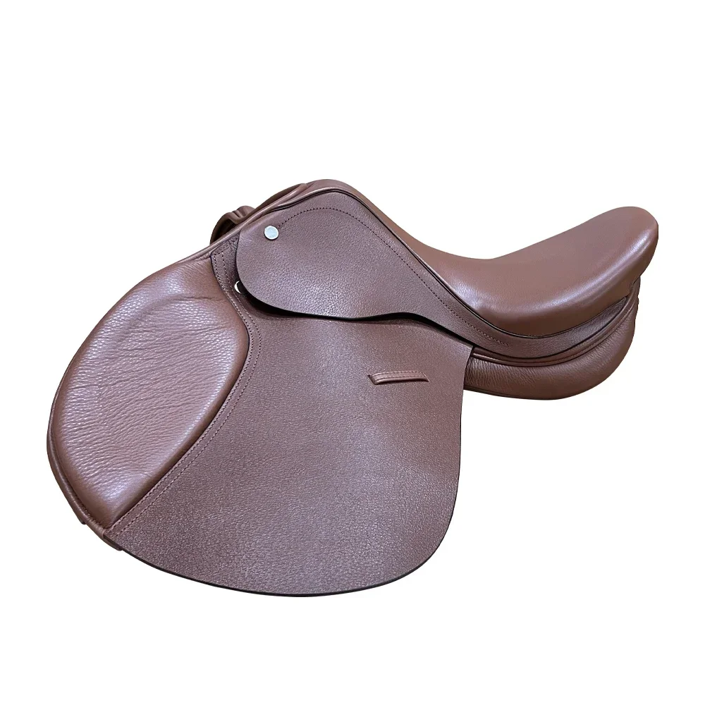 Soft smooth skin proof leather saddle for horse riding and sporting activities