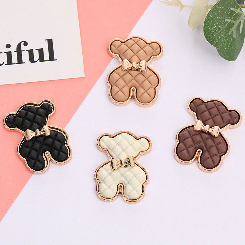 5 Pcs Alloy Colorful Polka Dot Bowknot Paint Sweet Cute Bear Children Hair Bag Necklace Accessory Bracelet DIY Handmade Material